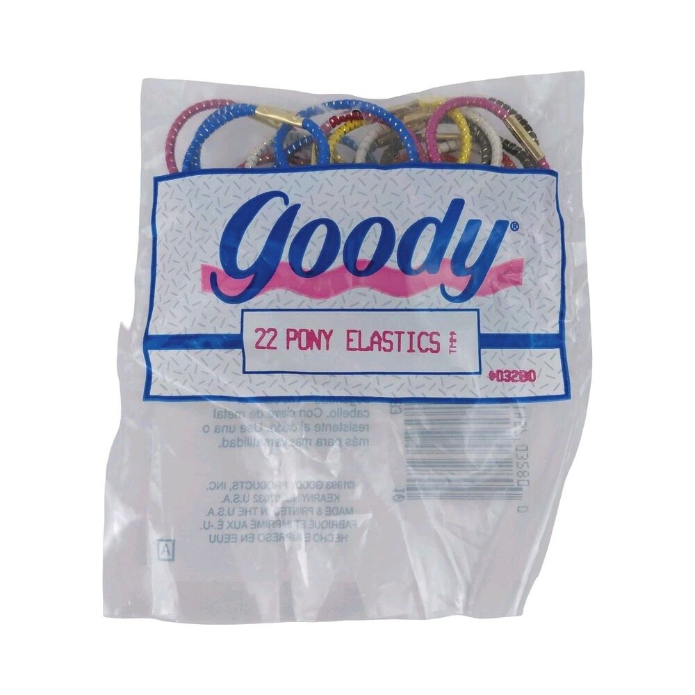 Goody Braided Tinsel Elastic Small Ponytail Holders 22 Count USA 90's